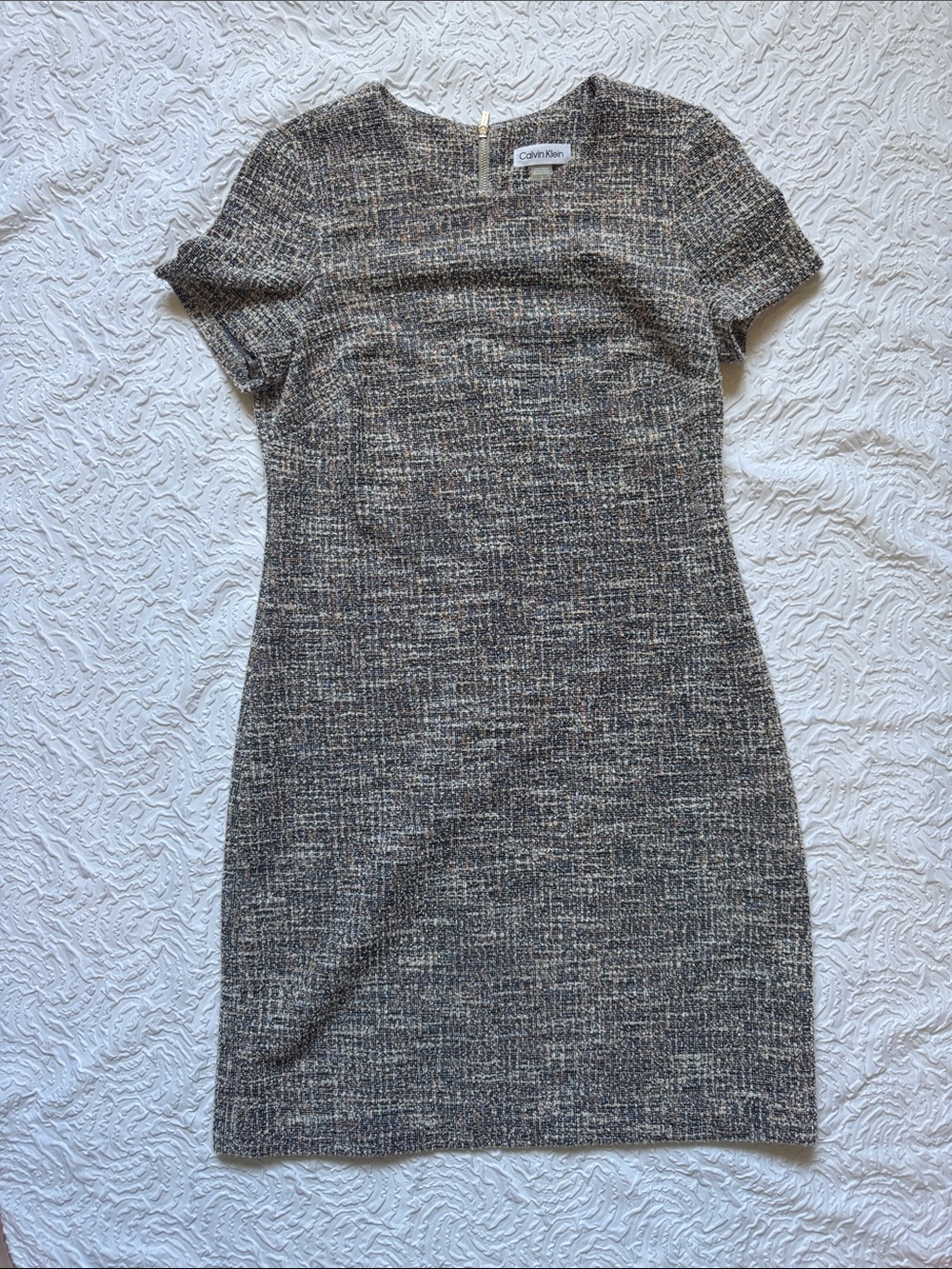Calvin Klein Gray Tweed Mini Sheath Dress